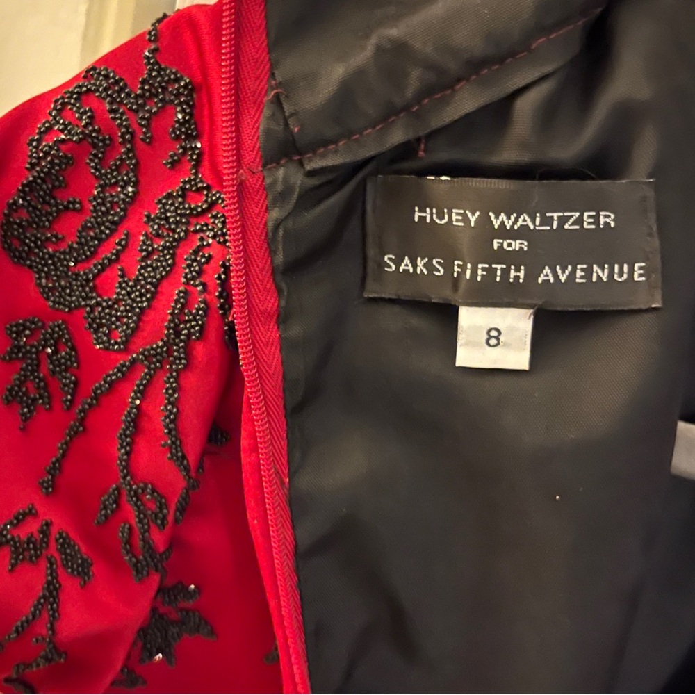 Vintage Formal Full Length Mandarin Beaded Huey Waltzer for Saks Dress Size 8 - Picture 3 of 10